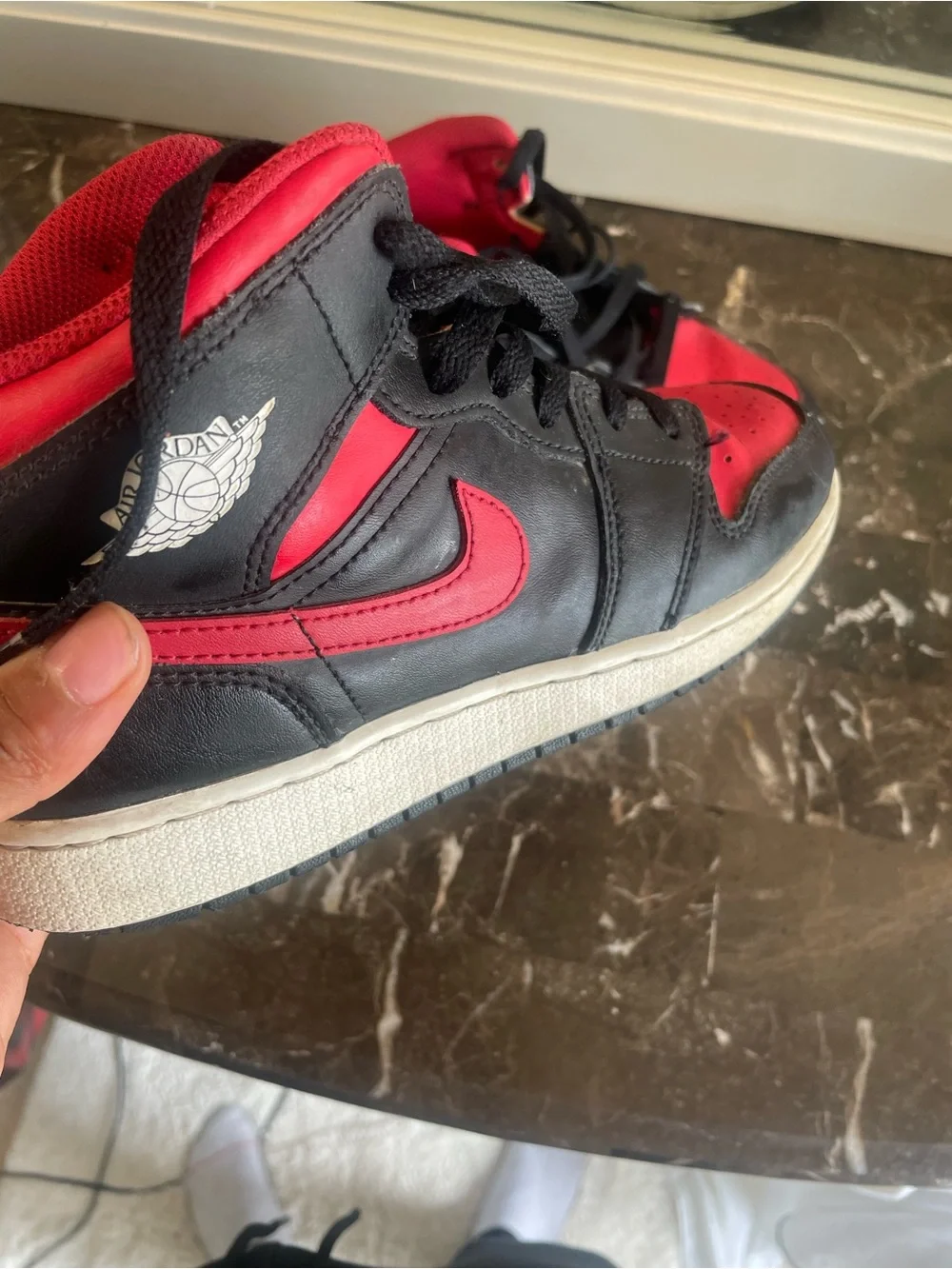 Jordan Kids Mid-Top Sneakers in Black and Red
